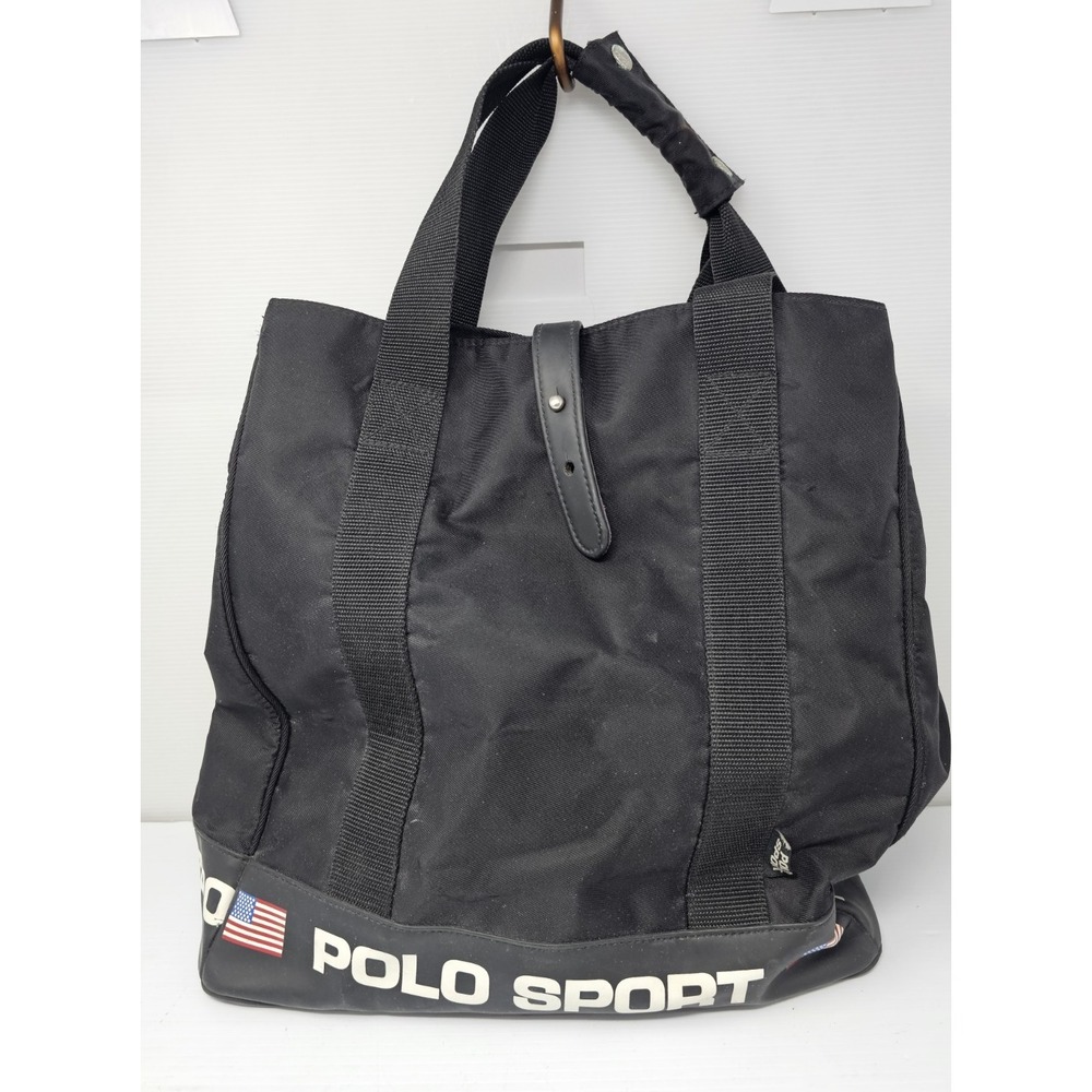Vintage 90's‎ Polo Sport Ralph Lauren Tote Black Shoulder Bag Big Logo